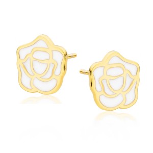 Cercei argint placati cu aur galben trandafir cu email DiAmanti Z1764EG_W-DIA (Argint 925‰ 1,9 g.)